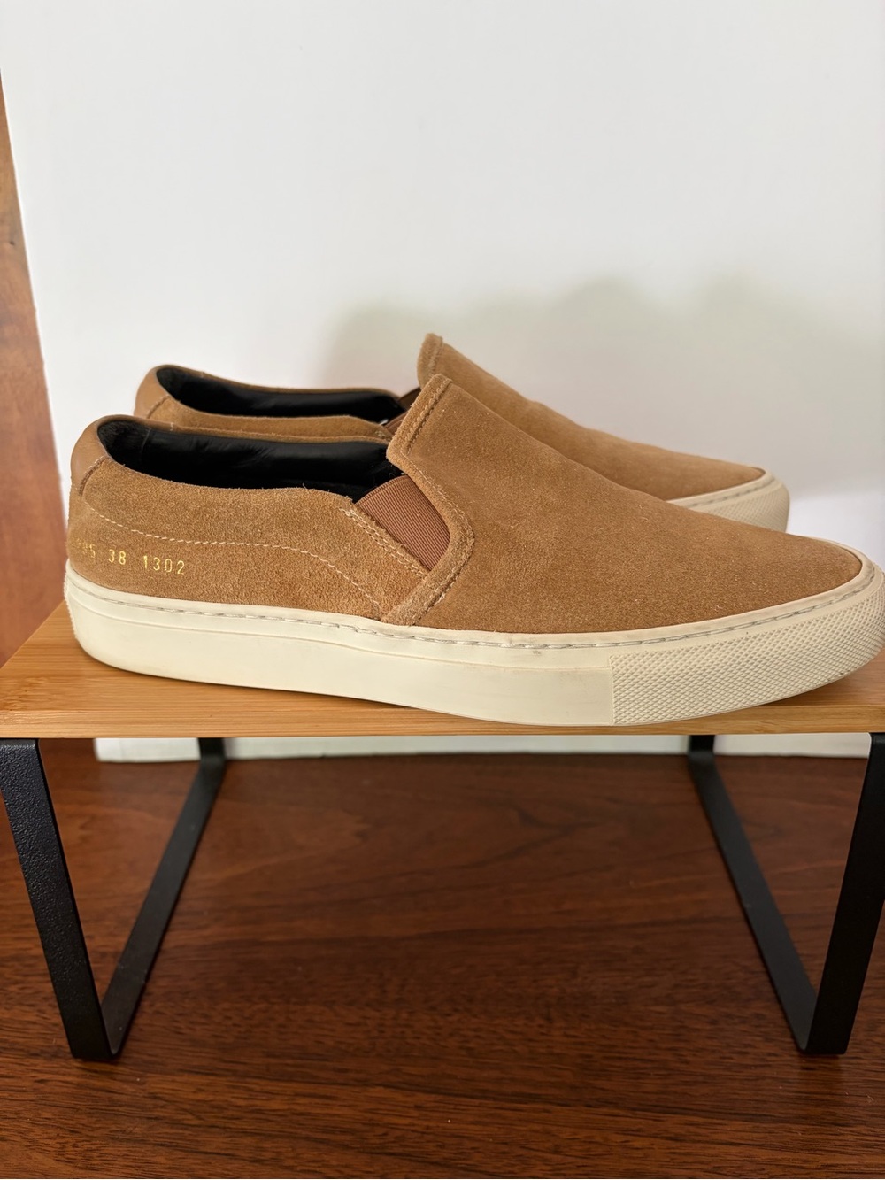 WOMAN by COMMON PROJECTS  Slip-On Suede Sneakers Tan Sz. 38 (8) Made in Italy